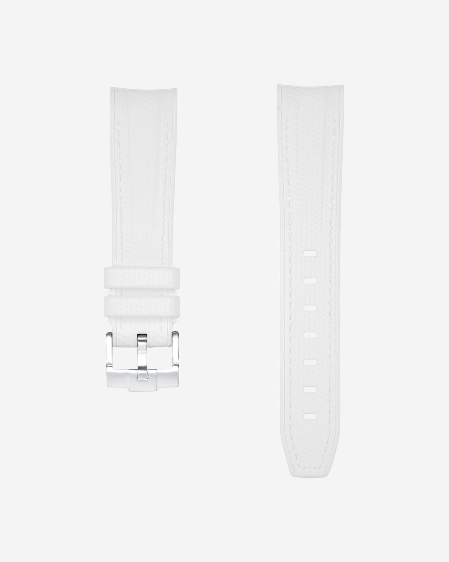 Curved Vertech Rubber Strap - White - OM Luxury