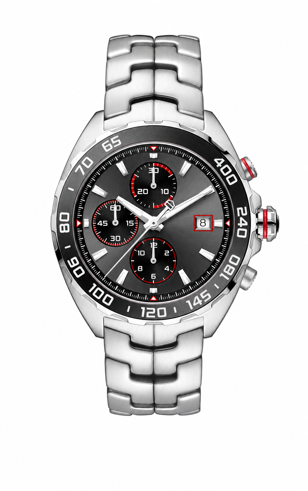 Racing chronograph watch product photo