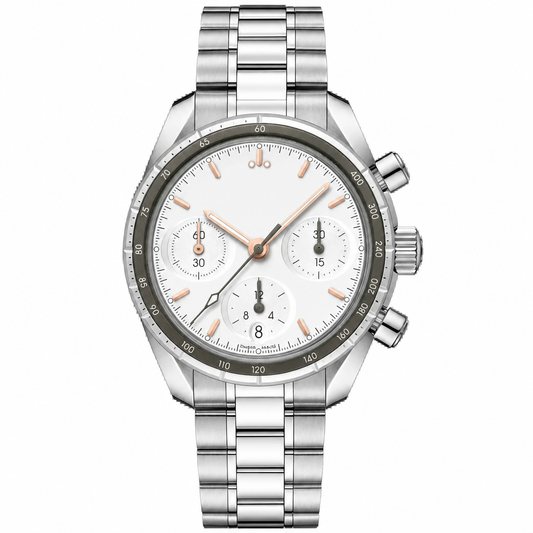Chronograph Watch with silver dial and stainless steel bracelet 38mm