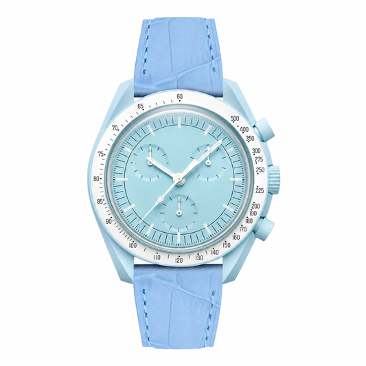 Light Blue Dress Watch with Leather Strap product photo