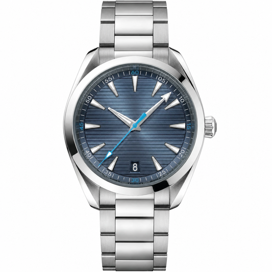 Blue dial stainless steel 41mm watch product photo